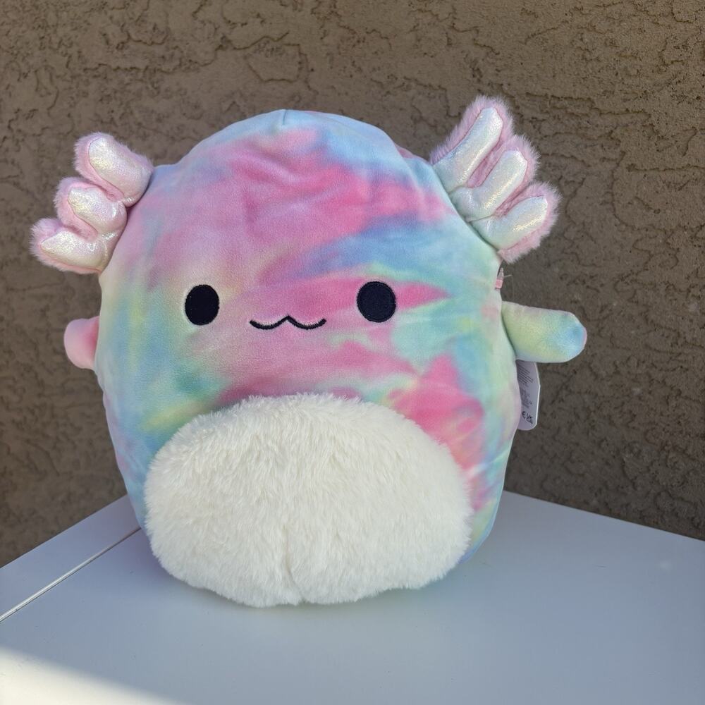 NWT Squishmallows Tinley Rainbow Tie-Dye Axolotl 11’’ Plush 2022 New